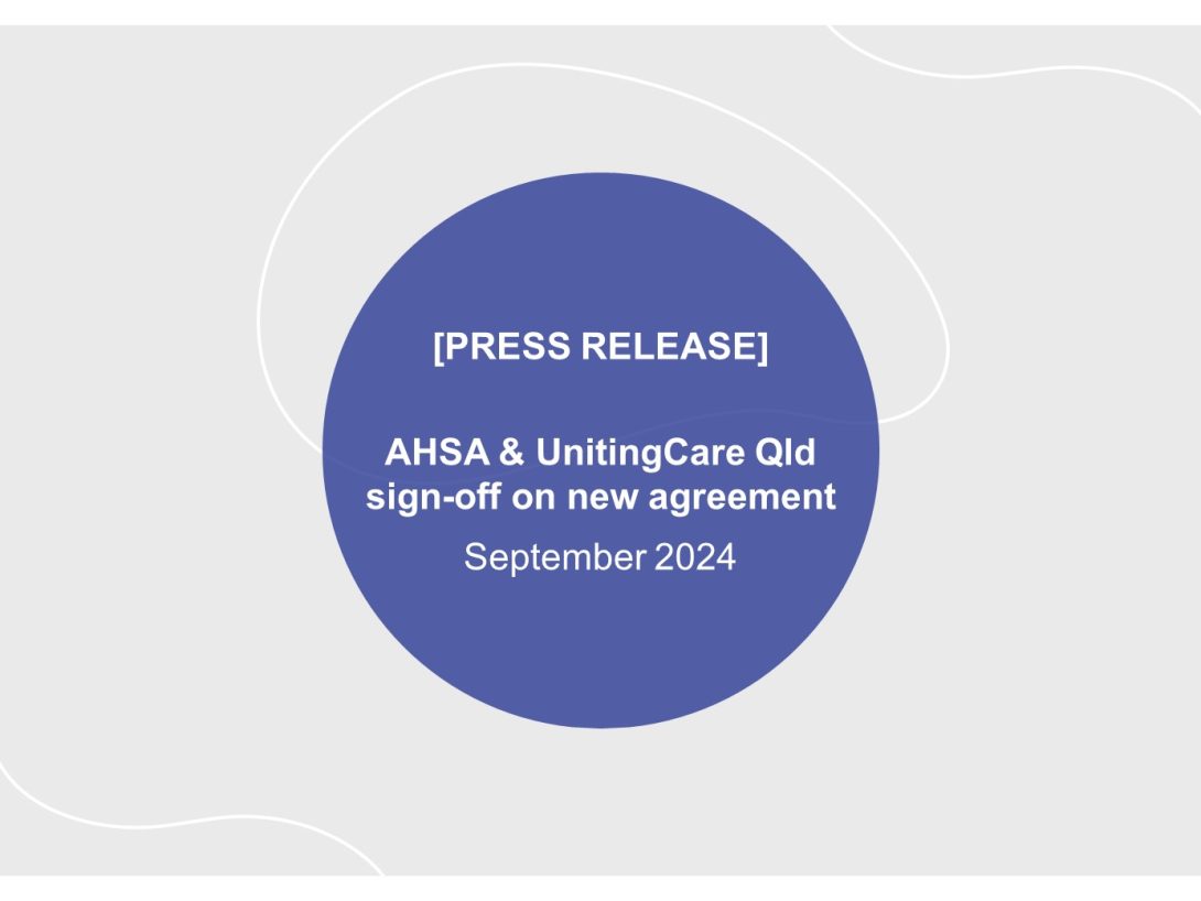 AHSA - AHSA & UnitingCare Qld sign-off on new agreement Image